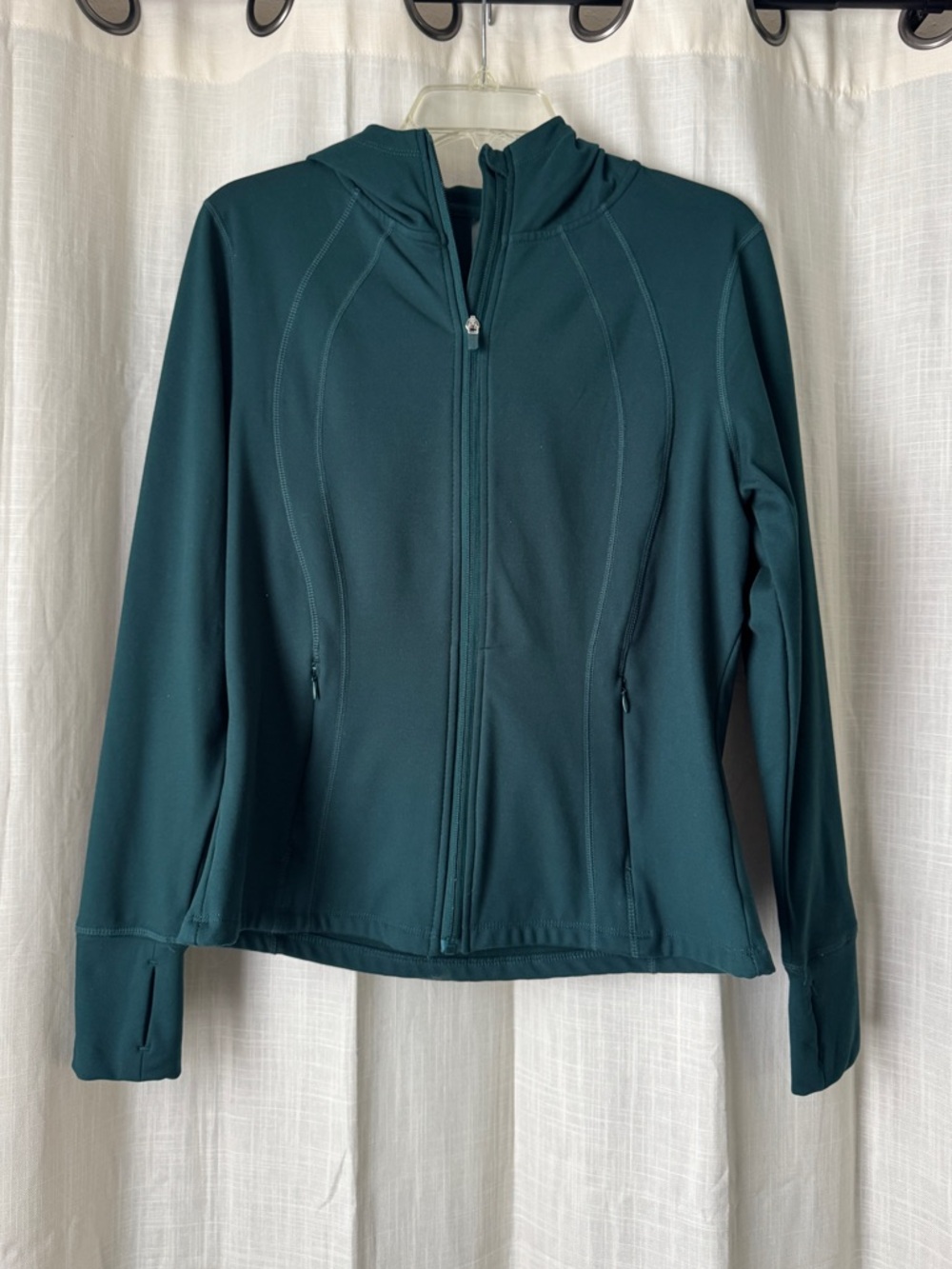 Danskin Teal Hooded Full-Zip Utility Jacket